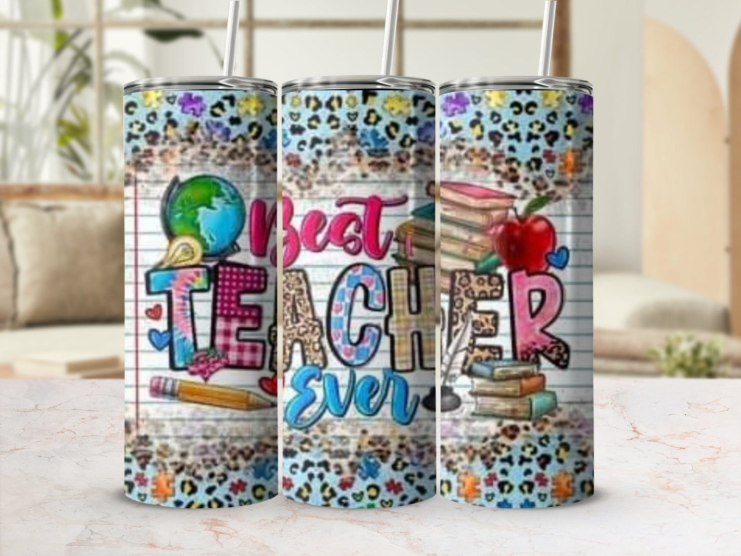 Best Teacher Ever Books Apple Globe Teacher Appreciation Tumblers
