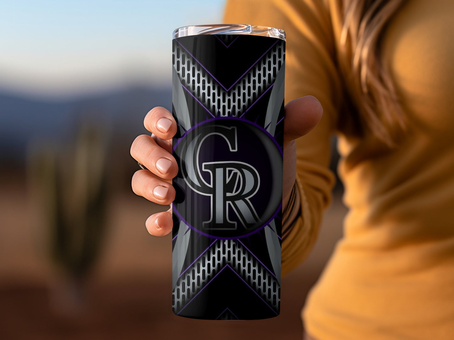 Colorado Rockies Logo On Metal and Black Design Tumblers