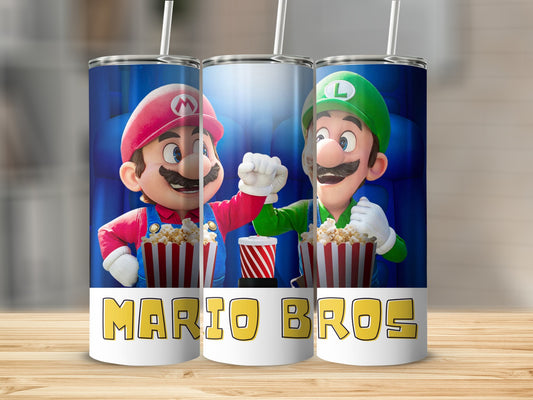 Mario Bros Popcorn Theme Personalized Tumbler Product