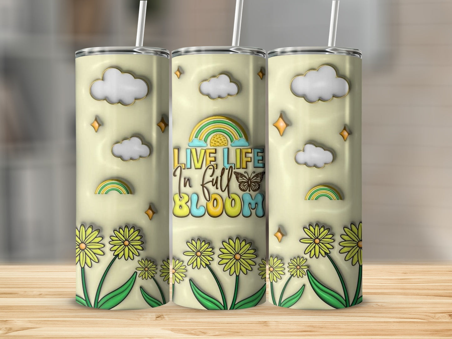 Live Life in Full Bloom Motivational Insulated Tumbler