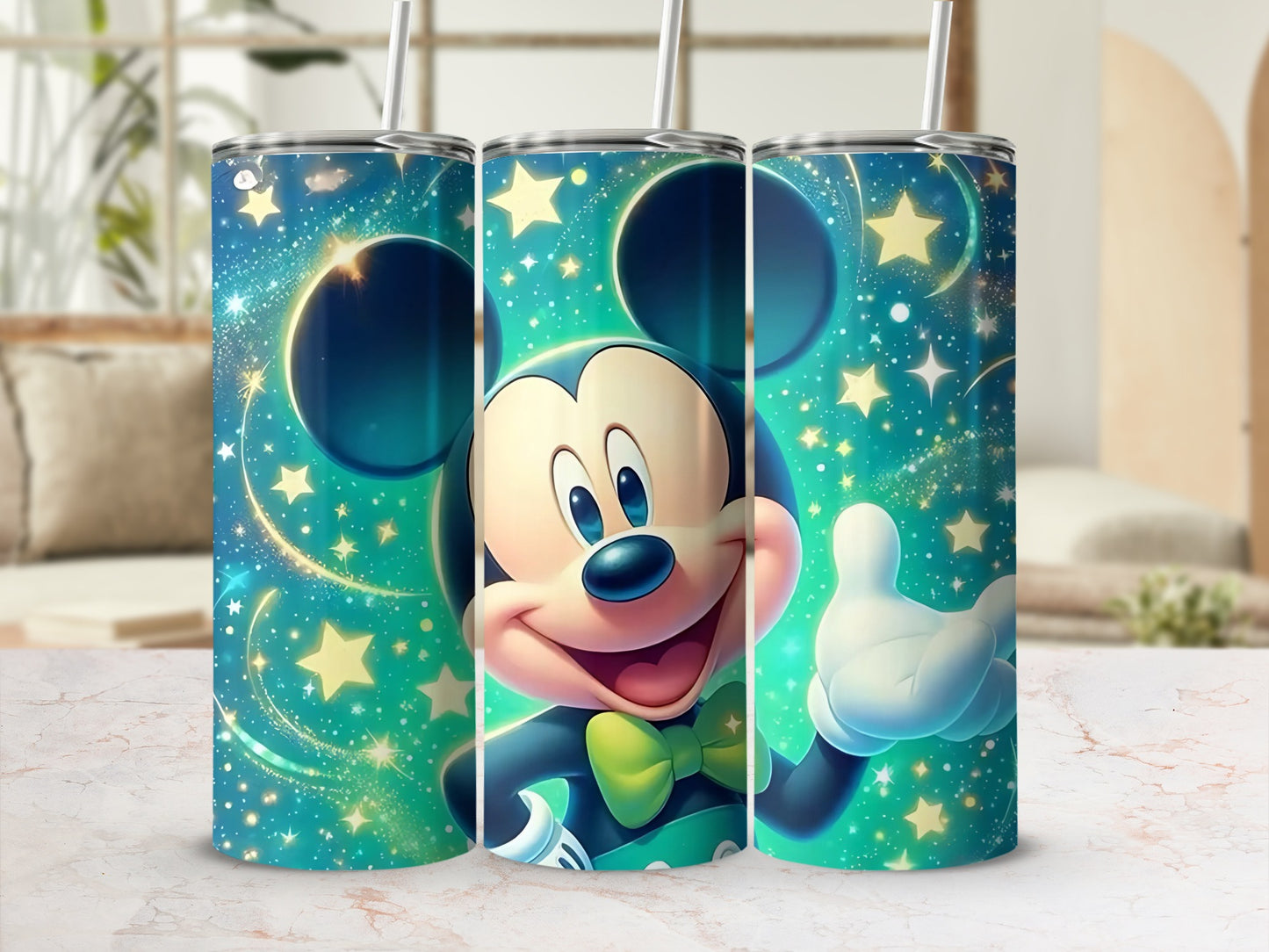 Vibrant Mickey Magic Stars Themed Drinkware Tumbler