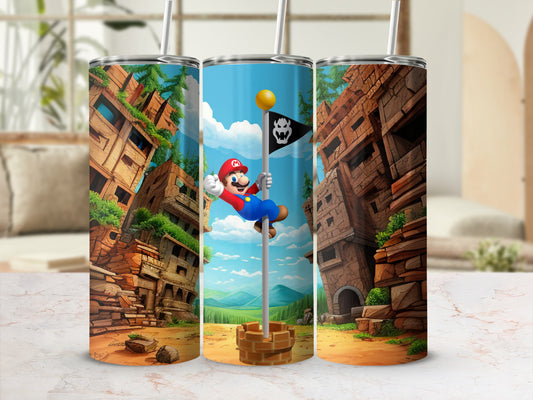 Vibrant Mario Video Game Scene Tumbler Collection