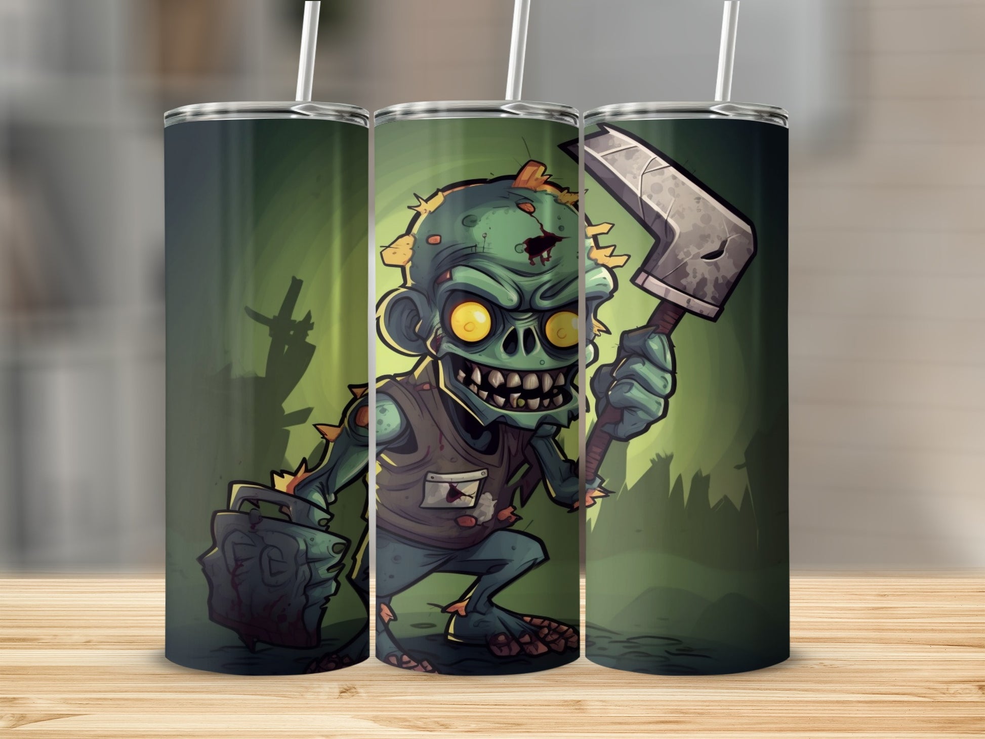 Creepy Zombie with Axe Halloween Tumbler product