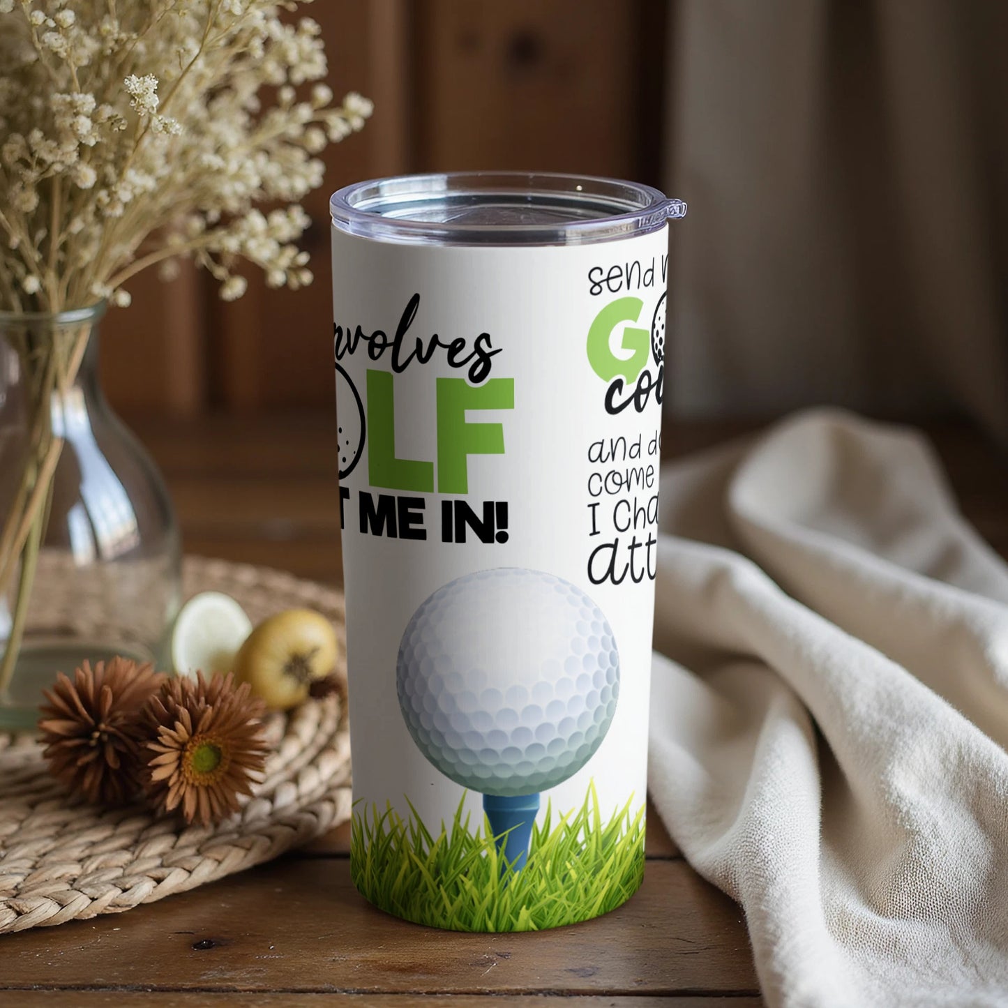 Funny Golf Themed Tumbler with Unique Graphic Design