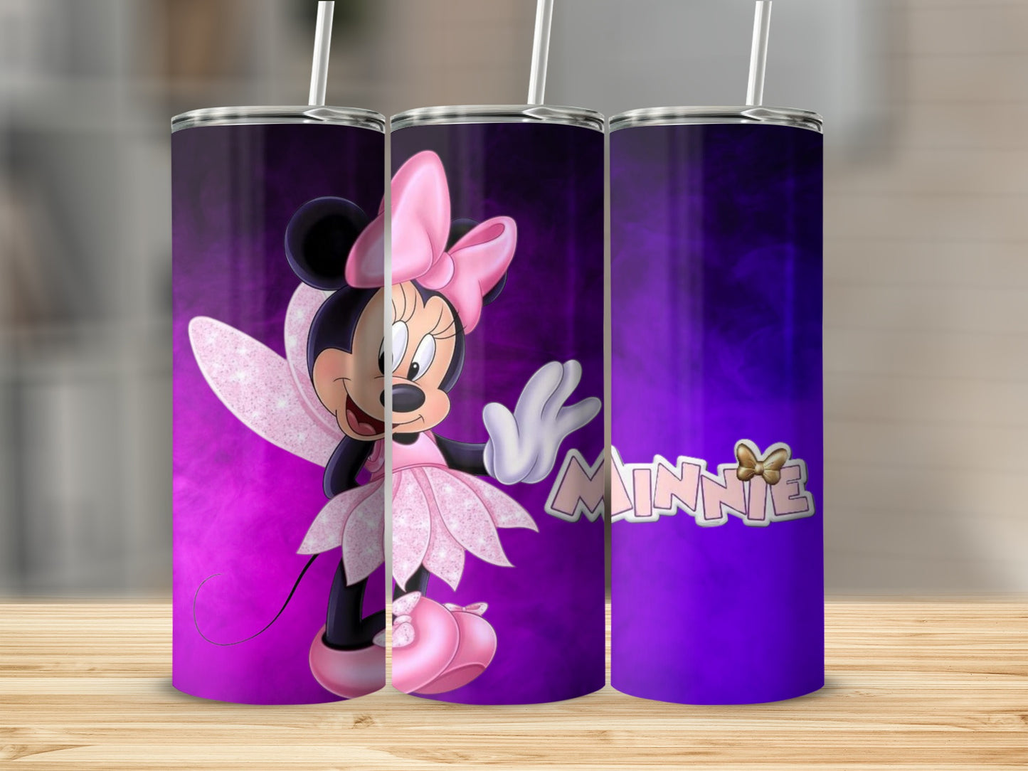 Cute Minnie Mouse Fairy Illustration Tumbler