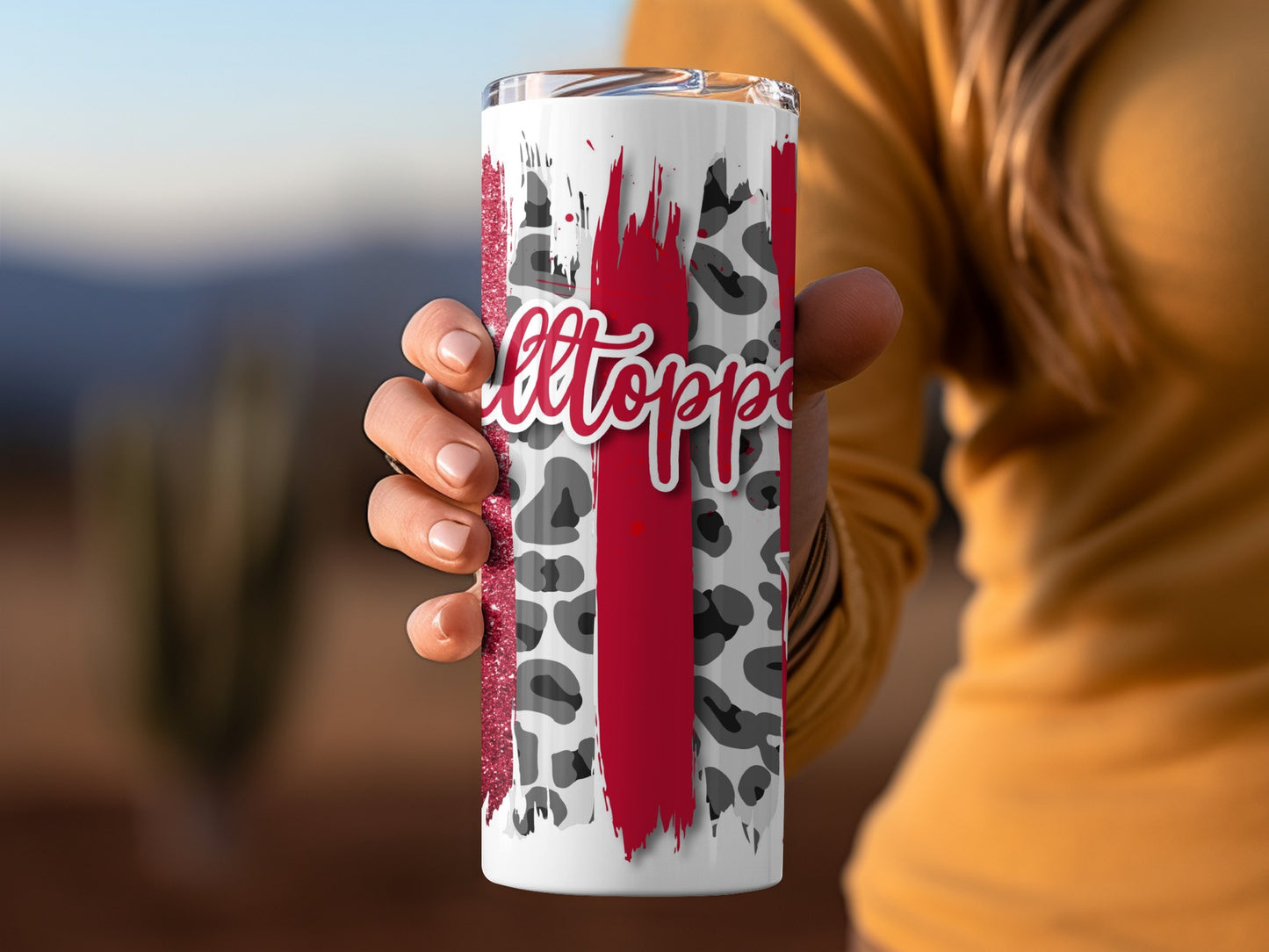 Hilltoppers WKU Leopard Stripes Grunge Design Tumblers