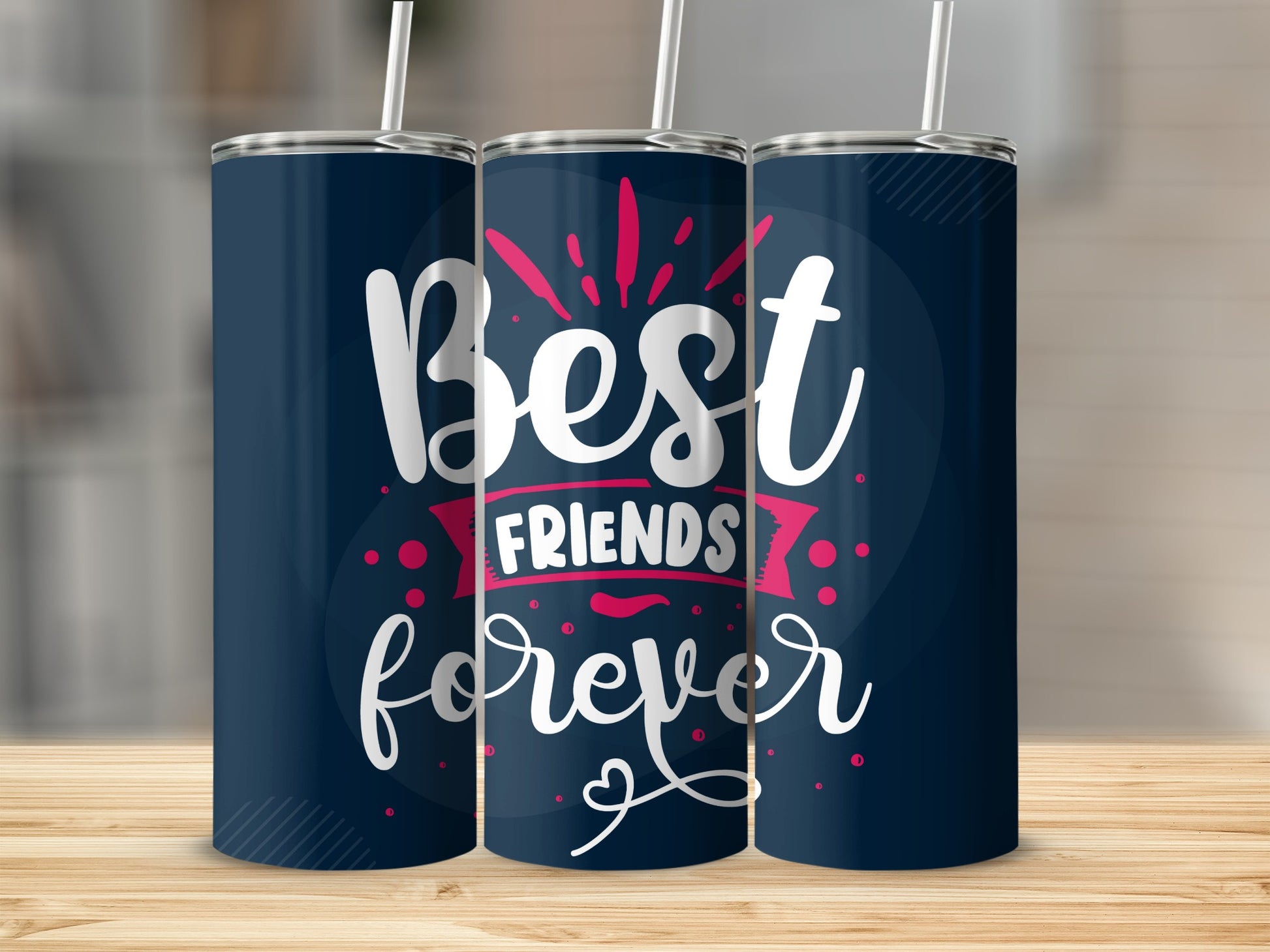 Best Friends Forever Tumbler Cup with Straw