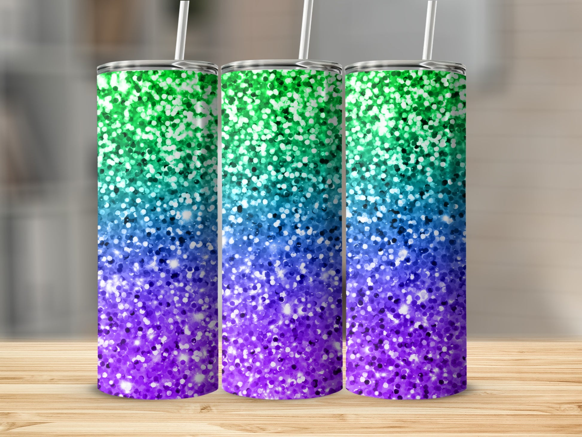 Vibrant Gradient Glitter Tumblers For Daily Use
