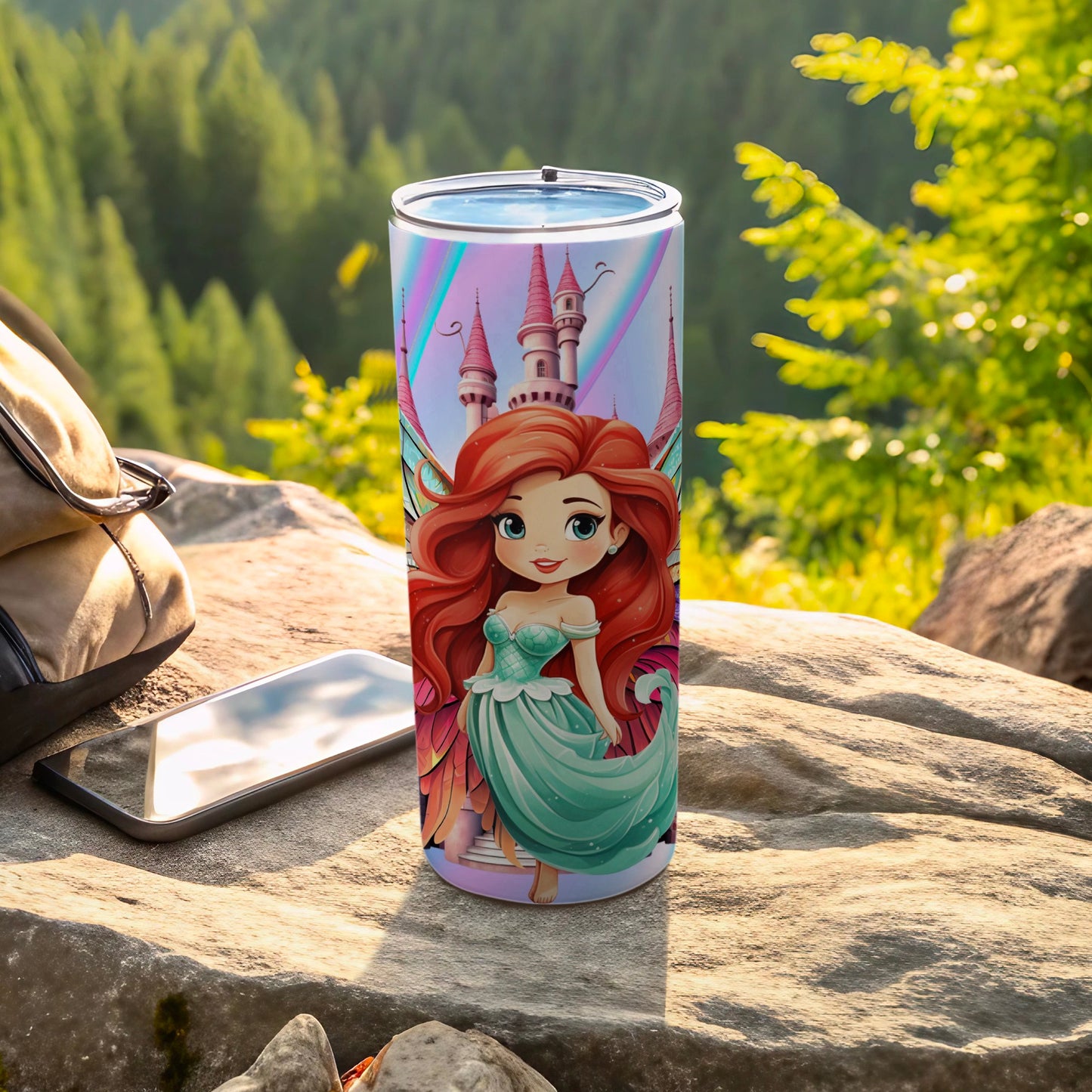Magical Princess Castle Illustration Travel Tumbler