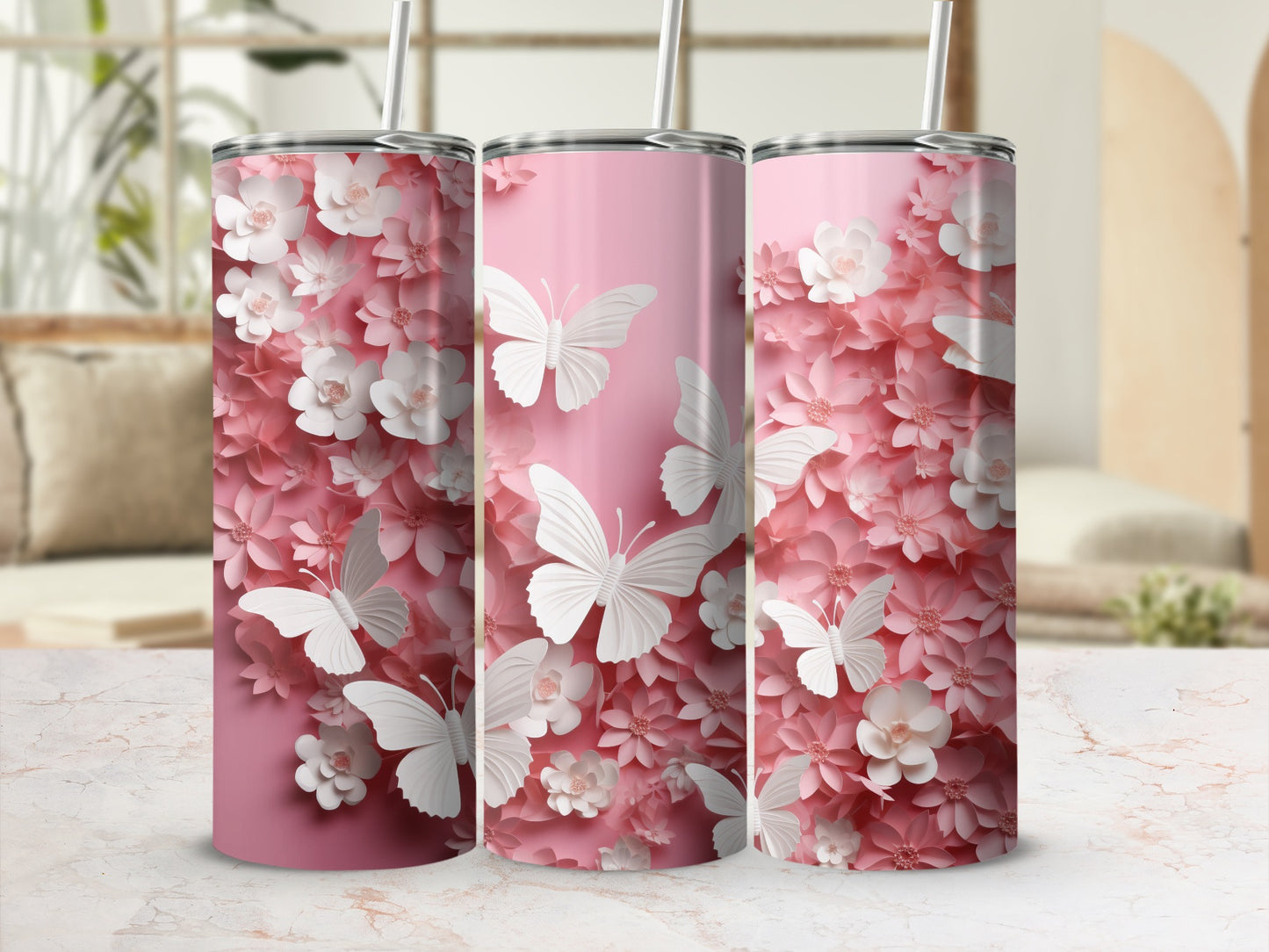 Pink Floral Butterfly Design Elegant Drinkware product type
Pink Tumbler, Floral Design, Butterfly Art, Paper Flowers, 3D Effect, White Butterflies, Gift Idea, Drinkware, Slim Tumbler, Elegant Style, Nature Inspired, Aesthetic Tumbler, Cute Design, Pink Aesthetic, Flower Pattern, Girly Tumbler, Spring Vibes, Summer Drinkware, Unique Gift, Beautiful Butterflies