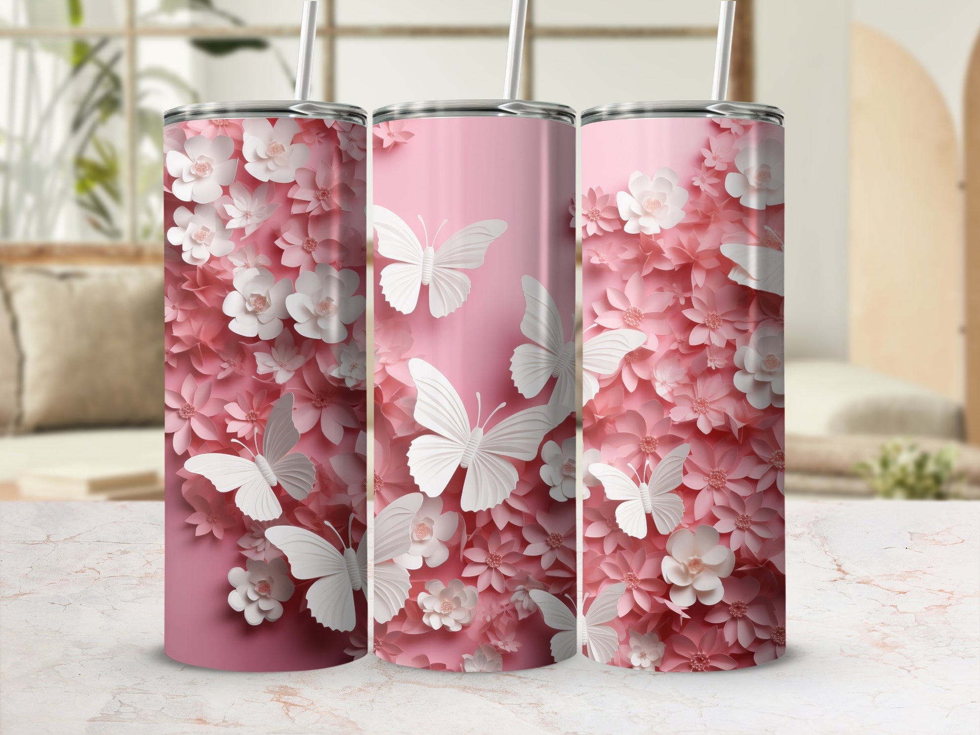 Pink Floral Butterfly Design Elegant Drinkware product type
Pink Tumbler, Floral Design, Butterfly Art, Paper Flowers, 3D Effect, White Butterflies, Gift Idea, Drinkware, Slim Tumbler, Elegant Style, Nature Inspired, Aesthetic Tumbler, Cute Design, Pink Aesthetic, Flower Pattern, Girly Tumbler, Spring Vibes, Summer Drinkware, Unique Gift, Beautiful Butterflies