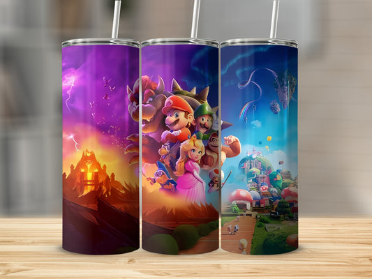 Vibrant Gaming Characters and Scenes Tumbler Set