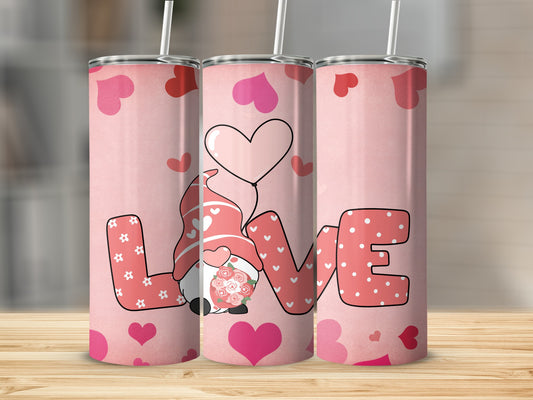 Cute Valentine Gnome Love Design Tumbler Product