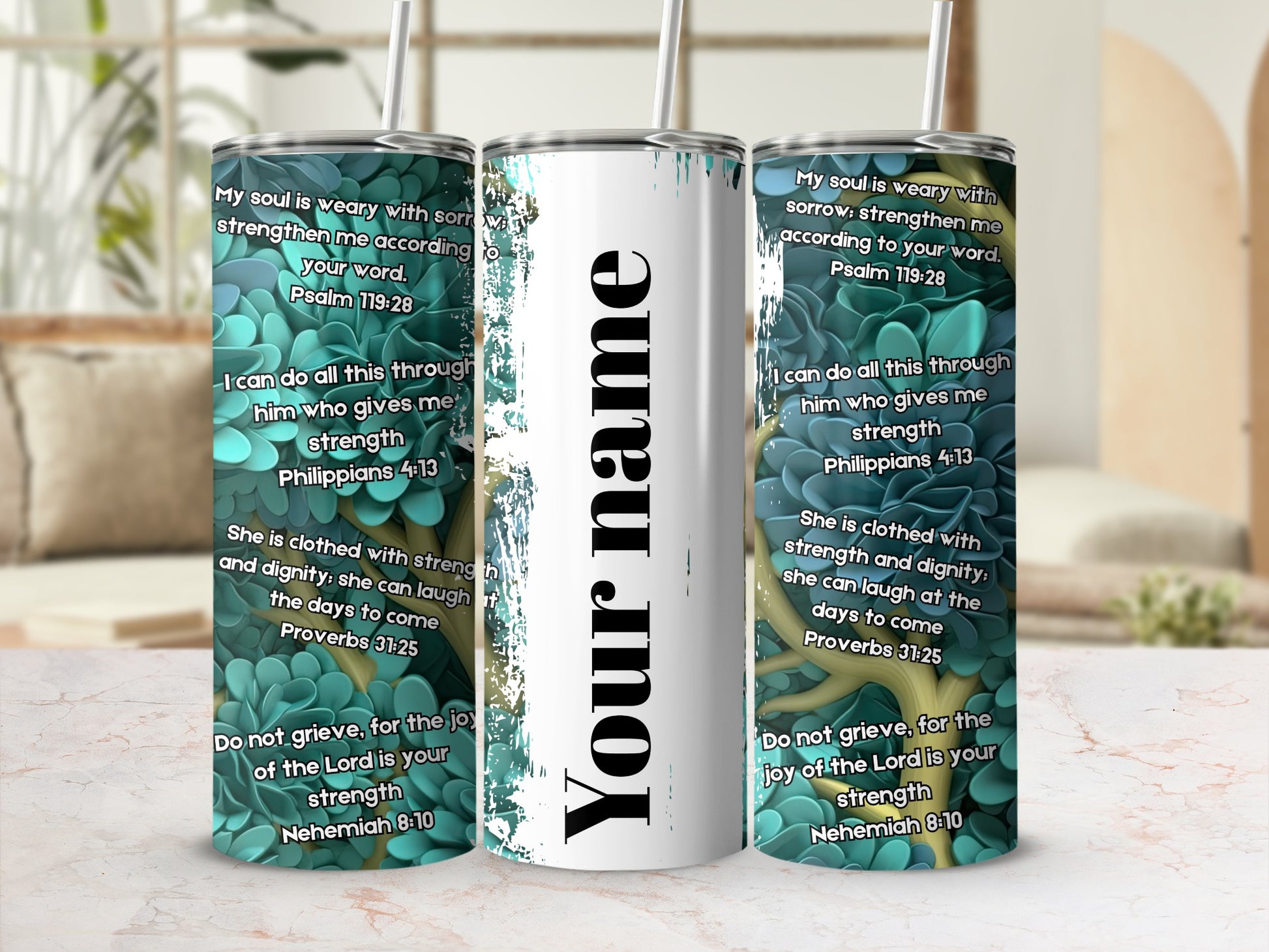Personalized Faith Quotes Insulated Tumbler Custom Name