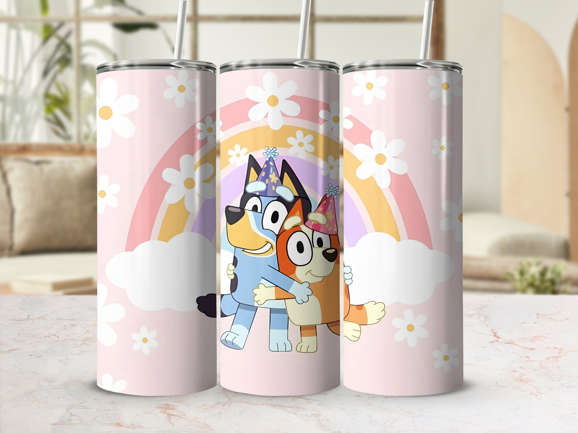 Cute Cartoon Dog Party Theme Stain-Resistant Tumbler