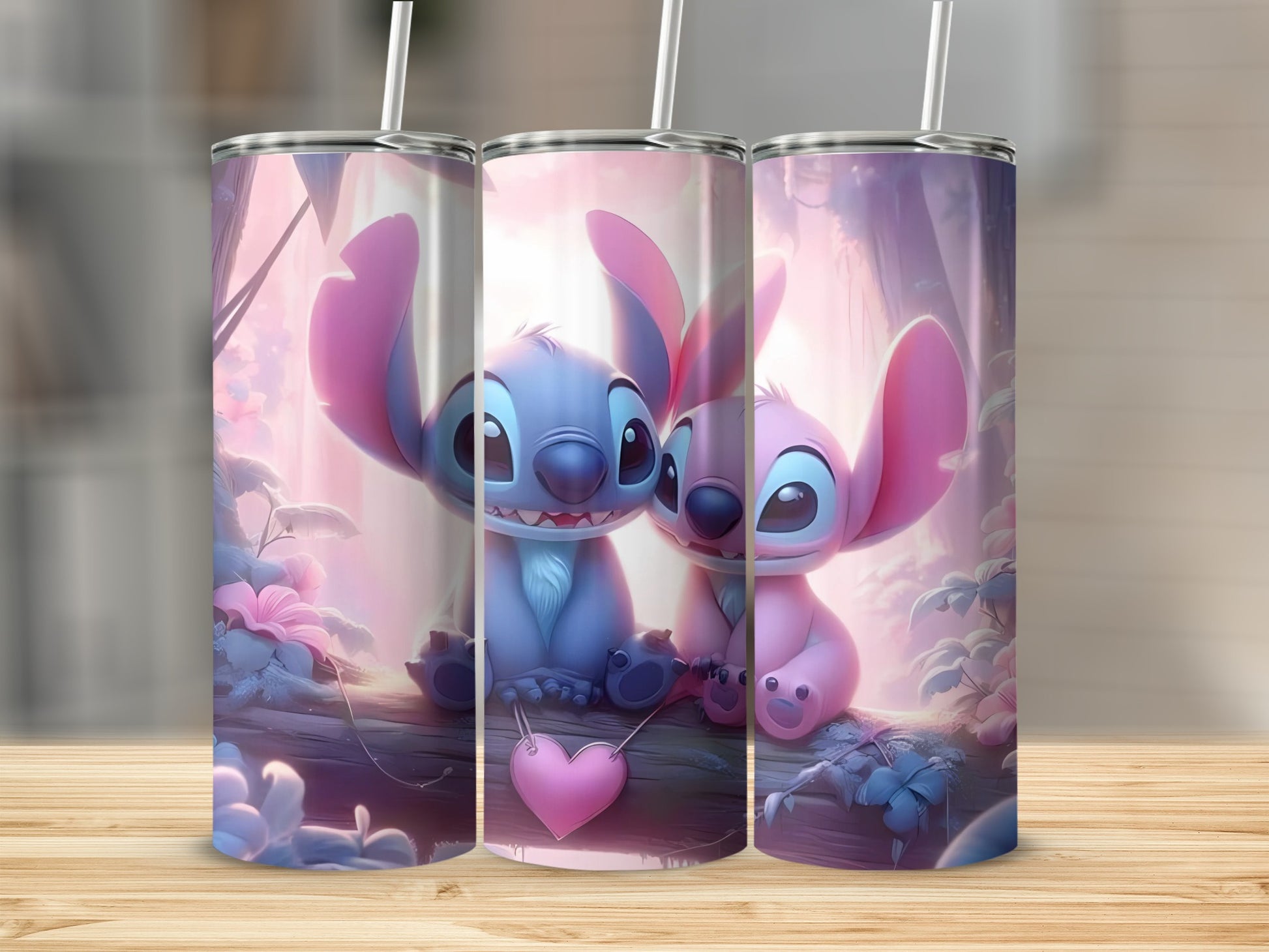 Cute Cartoon Characters with Heart Insulated Tumbler