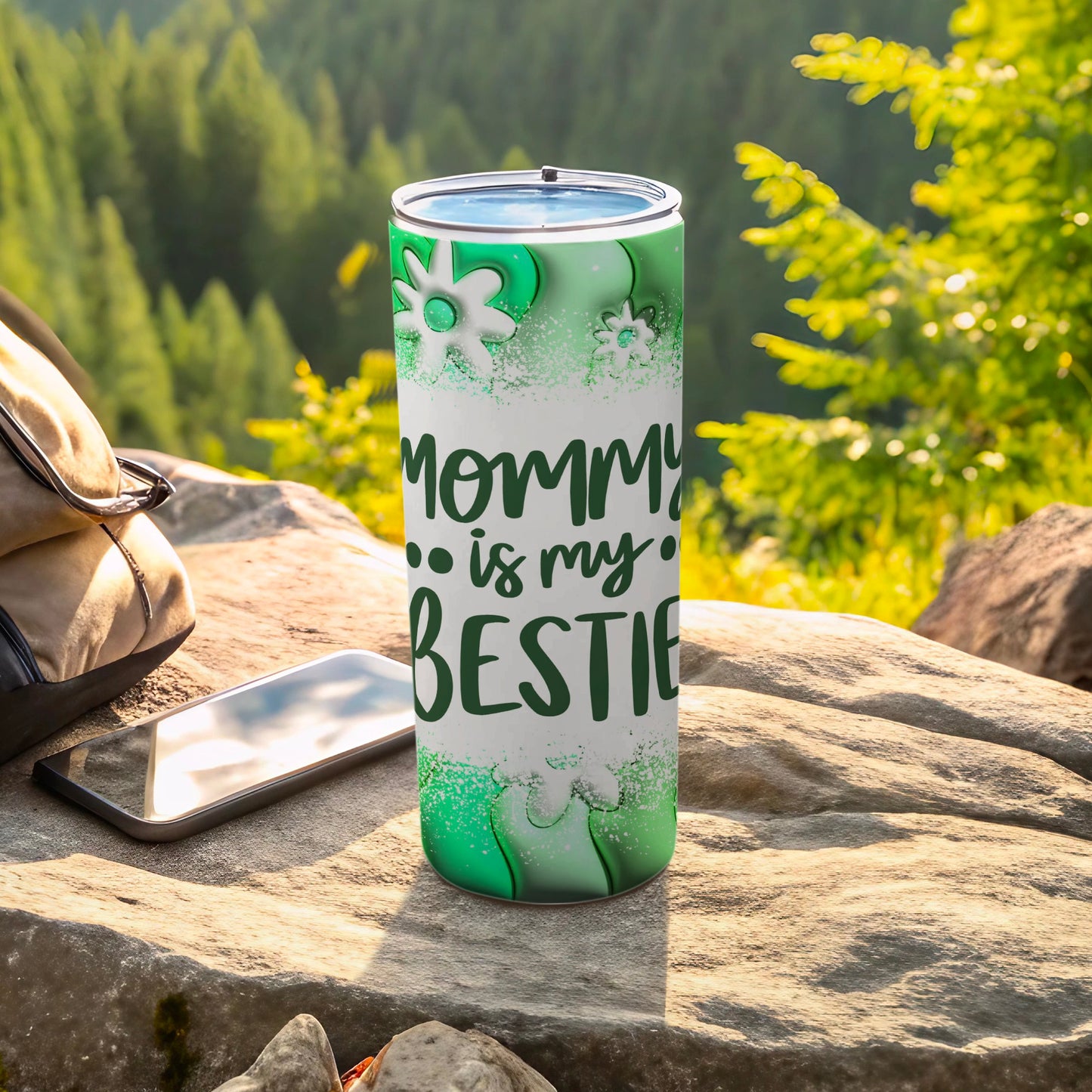 Mommy Is My Bestie Floral Themed Tumbler
