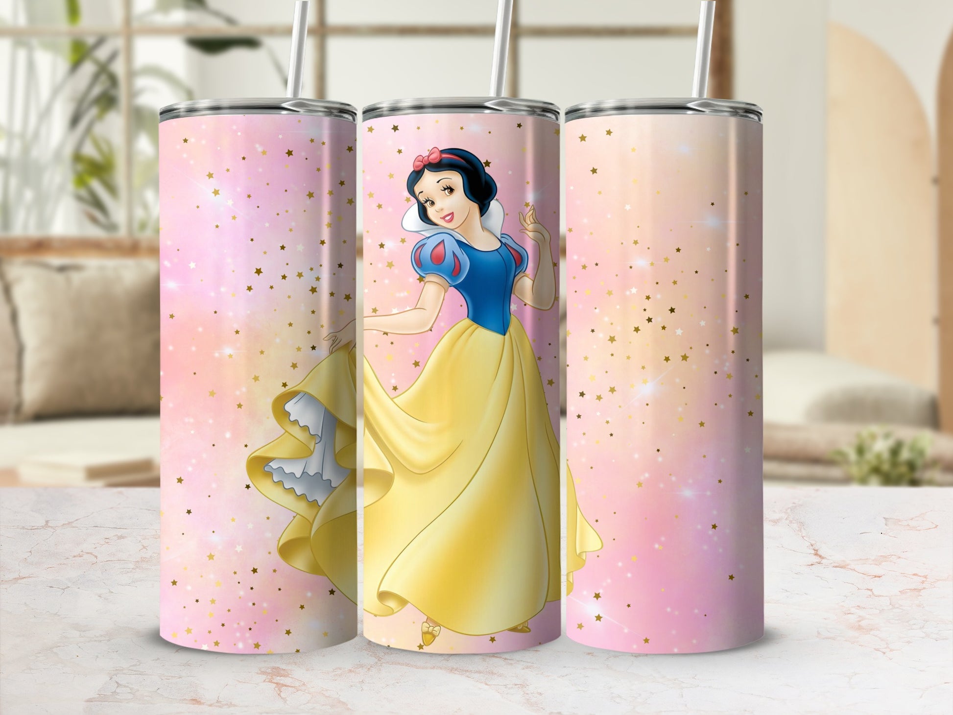 Glitter Snow White Tumbler Cute Fairy Tale Princess
