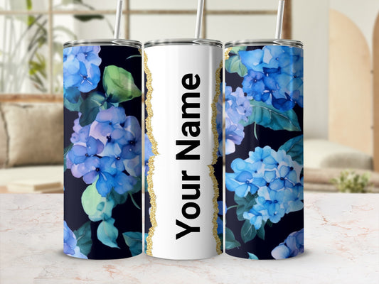 Personalized Hydrangea Design Stainless Steel Tumbler