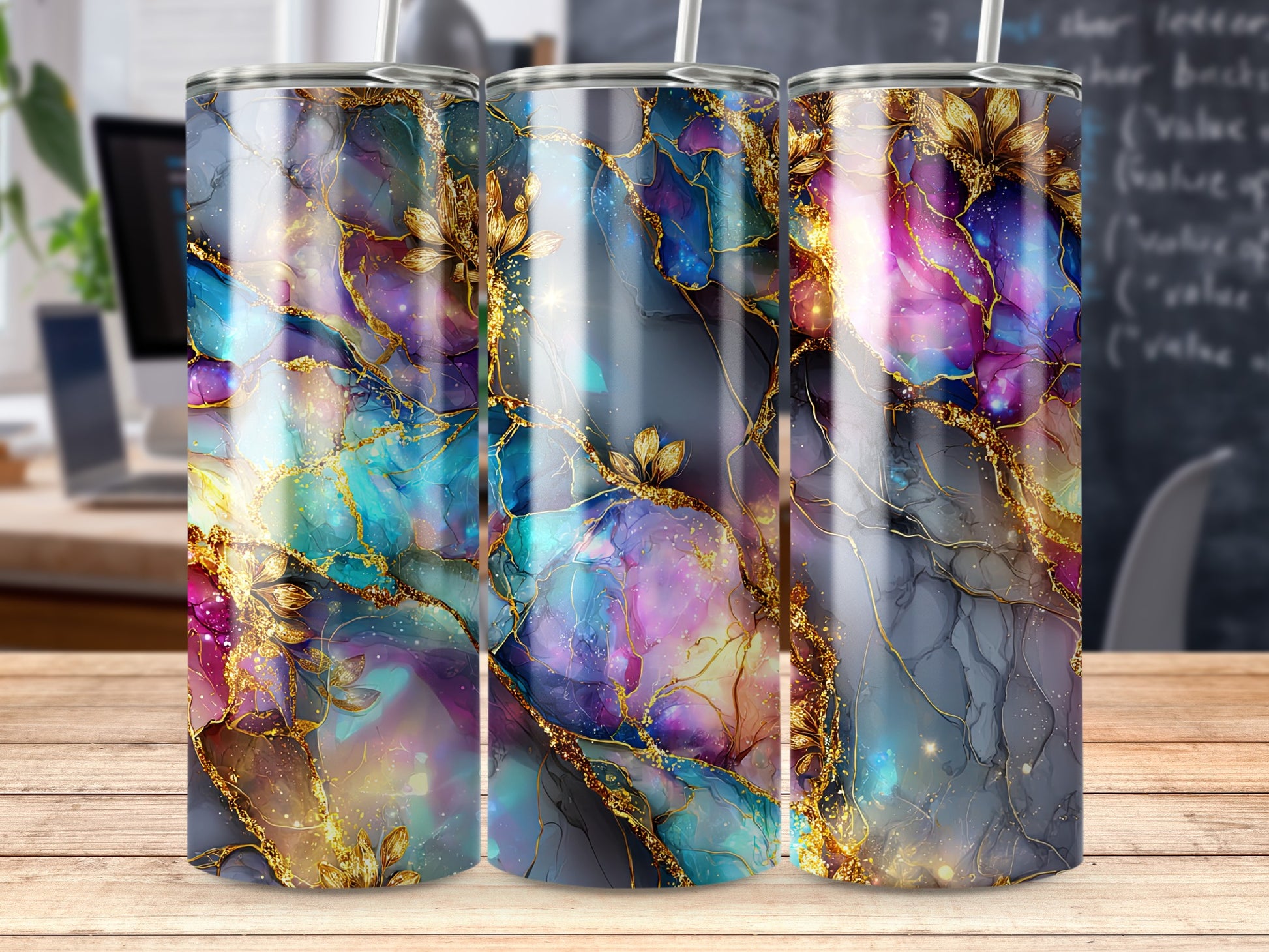 Vibrant Colorful Abstract Pattern Tumbler for Unique Style