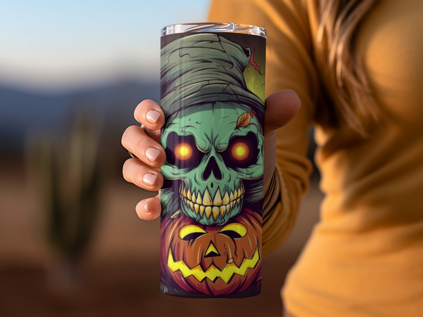 Spooky Halloween Skull Design Tumbler for Festive Vibes