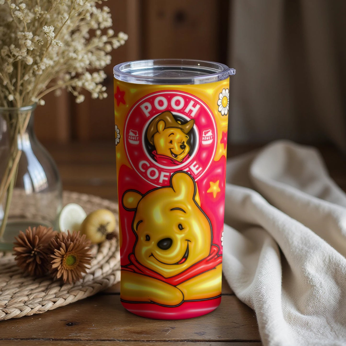 Pooh Coffee Design Double Walled Vacuum Insulated Cup
