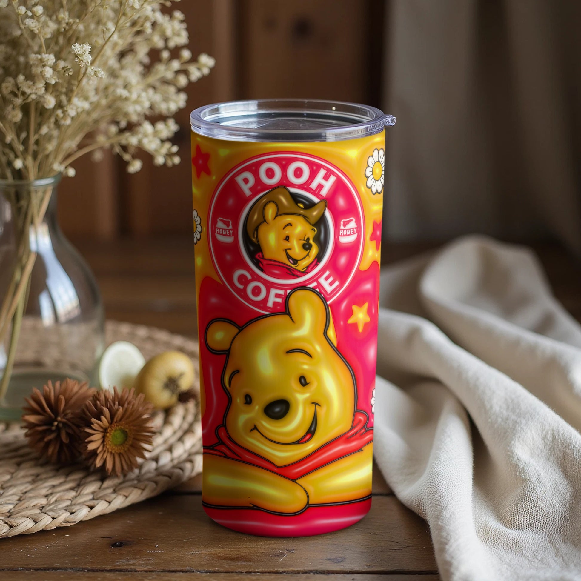 Pooh Coffee Design Double Walled Vacuum Insulated Cup