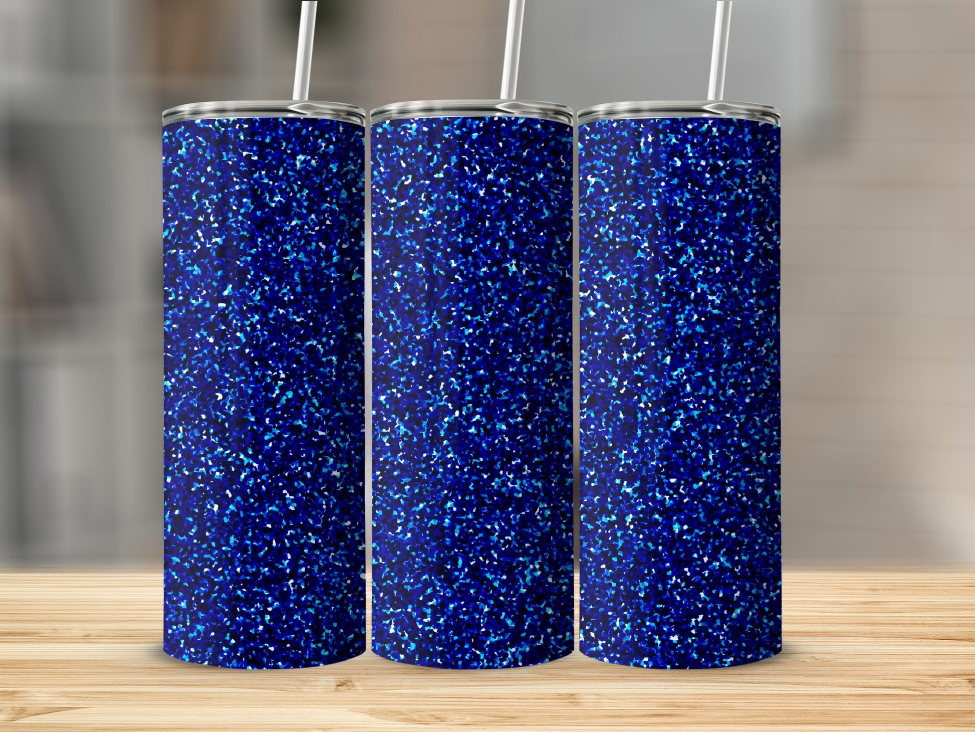 Sparkling Blue Glitter Design Tumbler Cup Product
