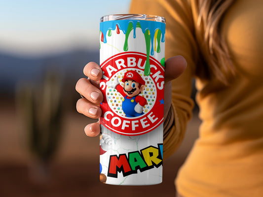 Mario Starbucks Coffee Design Art Tumbler
