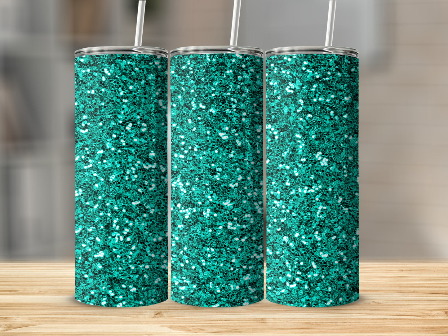 Glittery Green Patterned Tumbler for Everyday Use