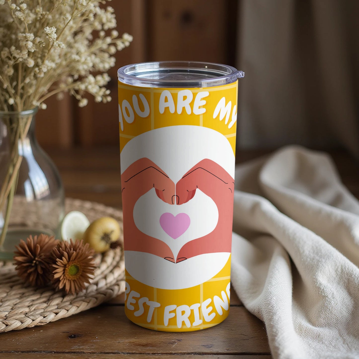 You Are My Best Friend Heart Hands Design Tumbler