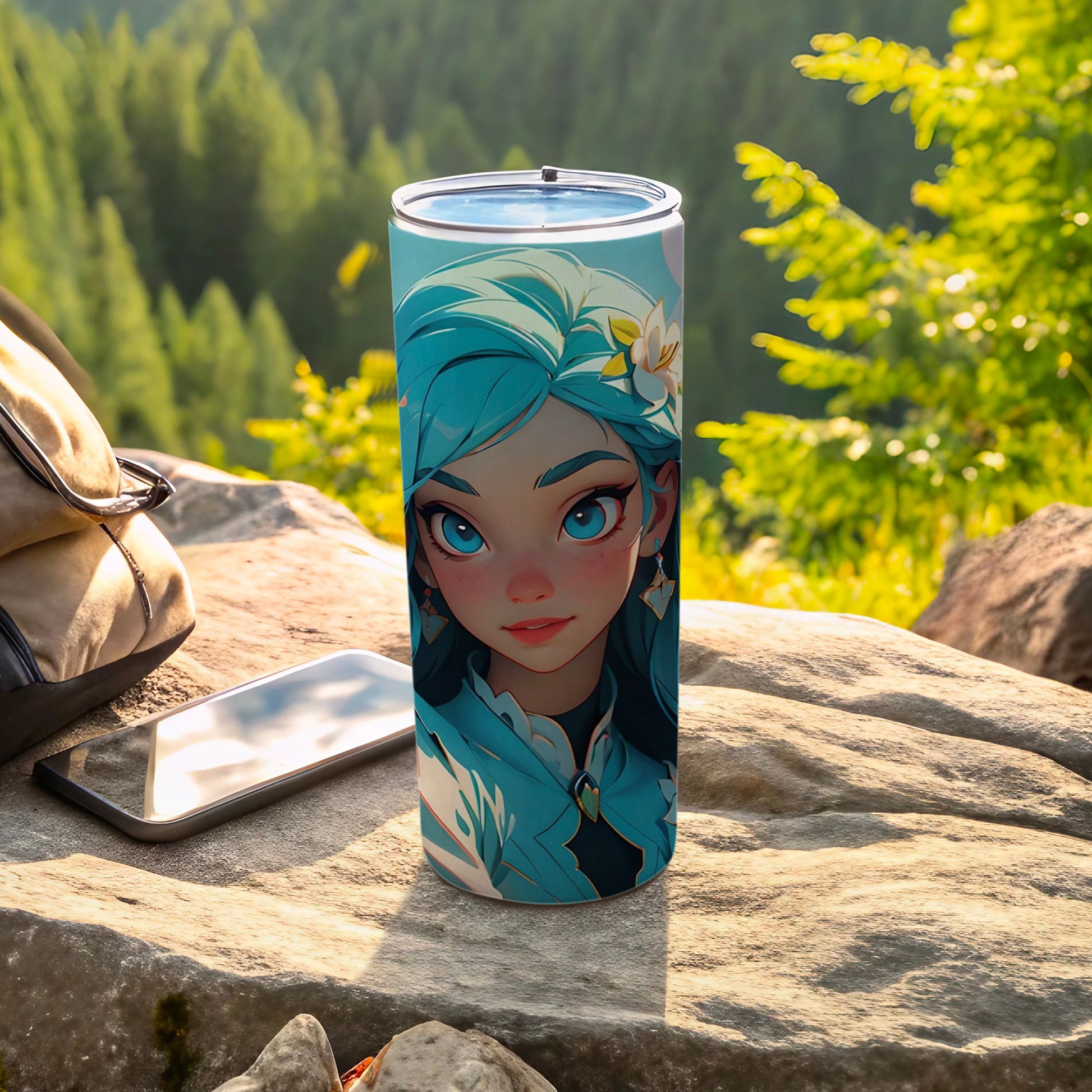 Vibrant Anime Girl Design Insulated Drink Tumbler