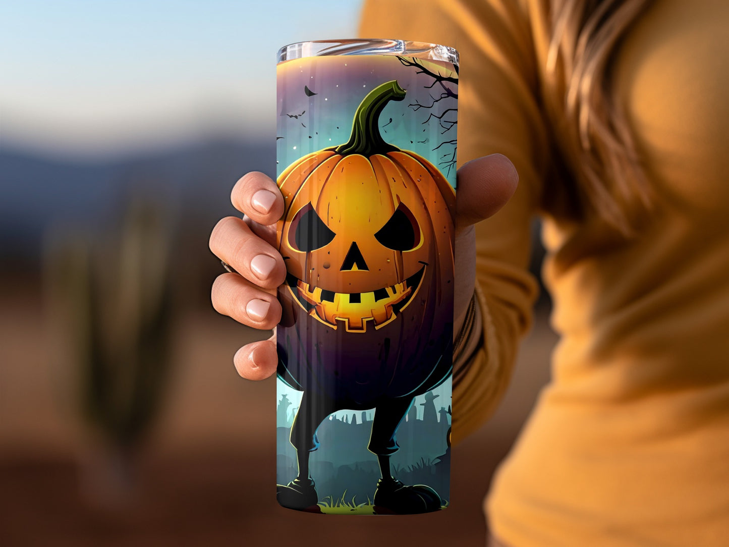 Spooky Halloween Pumpkin Themed Tumbler