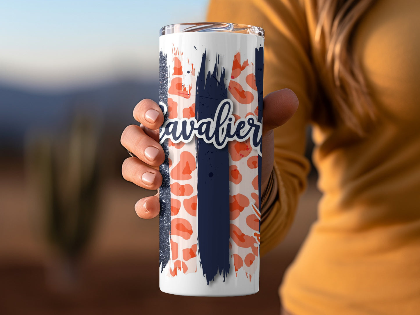 Cavaliers Virginia Stripes Graphic Image Design Tumblers