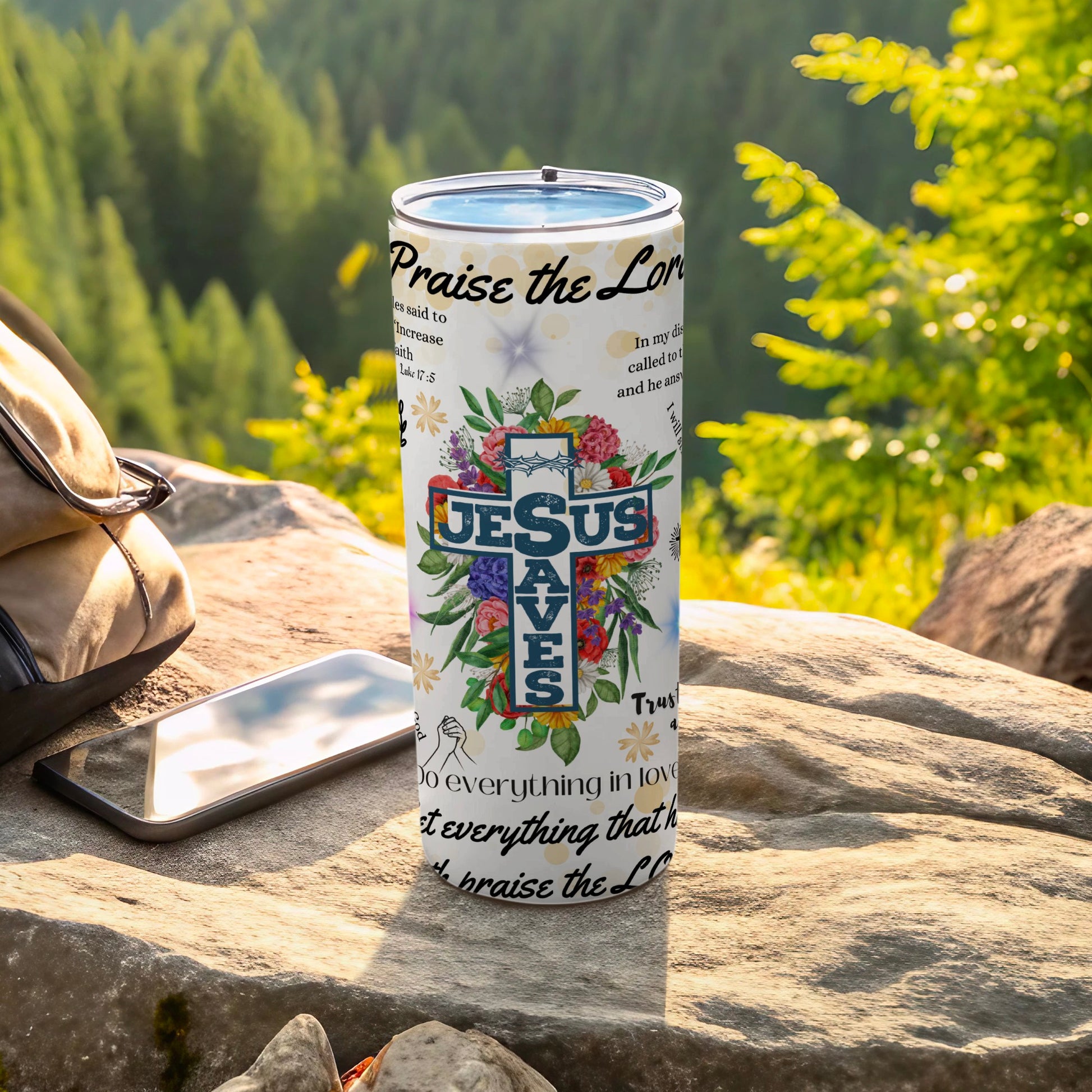 Inspirational Jesus Saves Graphic Tumbler Product