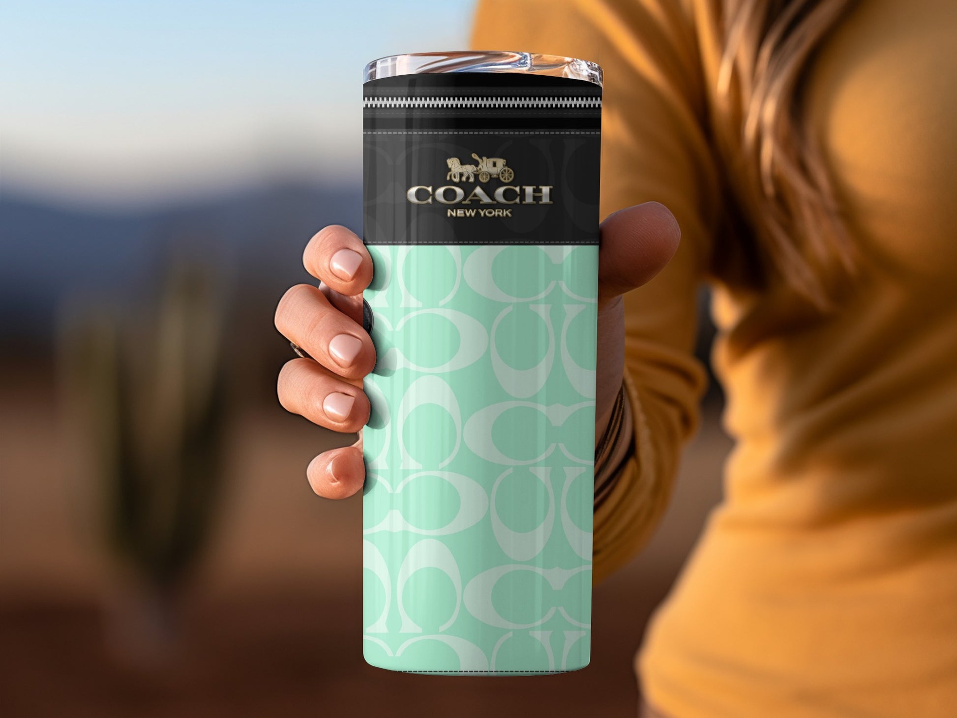 Coach New York Designer Travel Mug with Logo