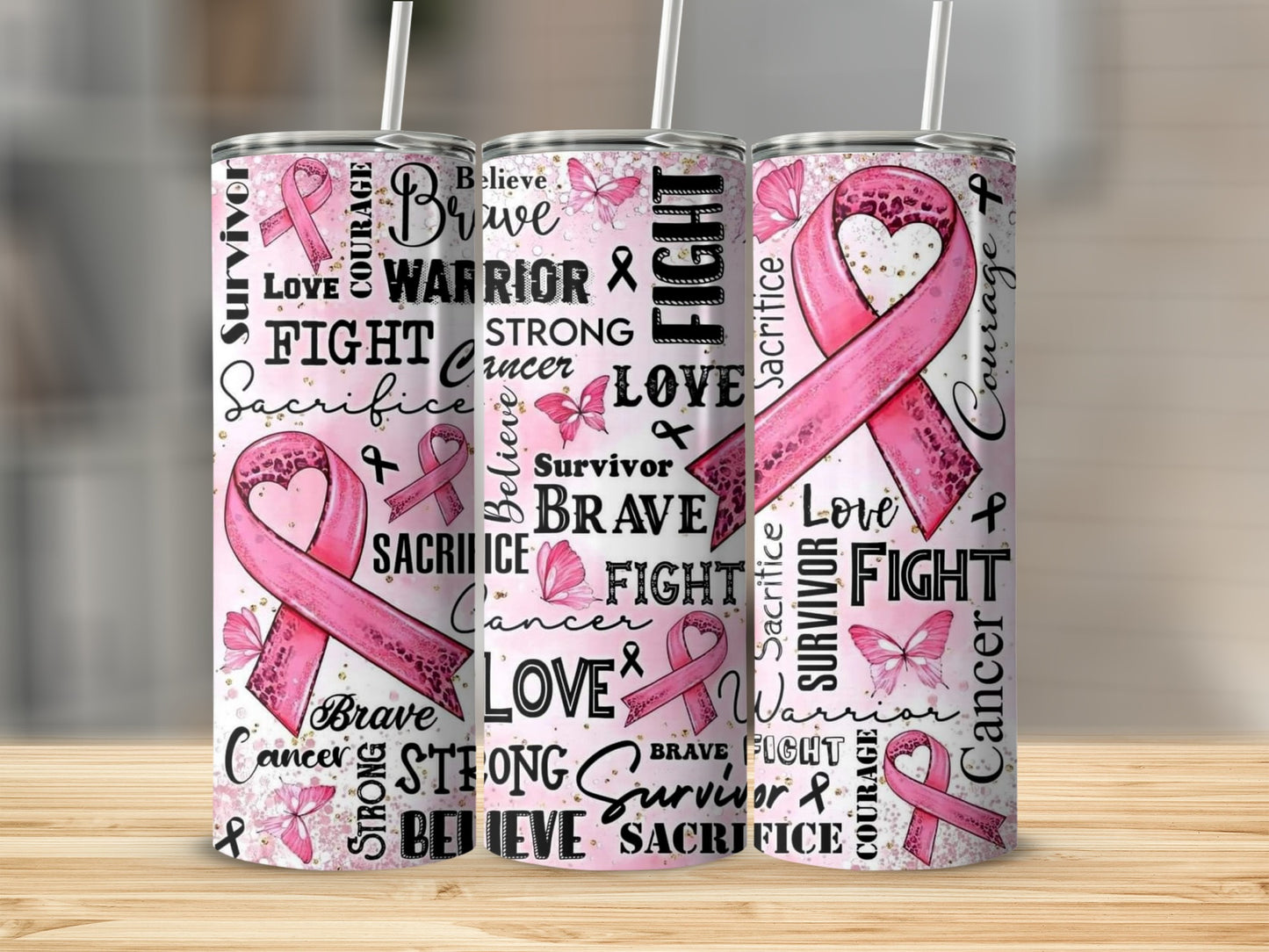 Breast Cancer Awareness Pink Ribbon Tumbler Product