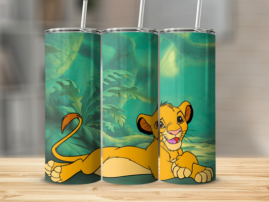 Playful Jungle Lion Design Tumbler Insulated Travel Mug