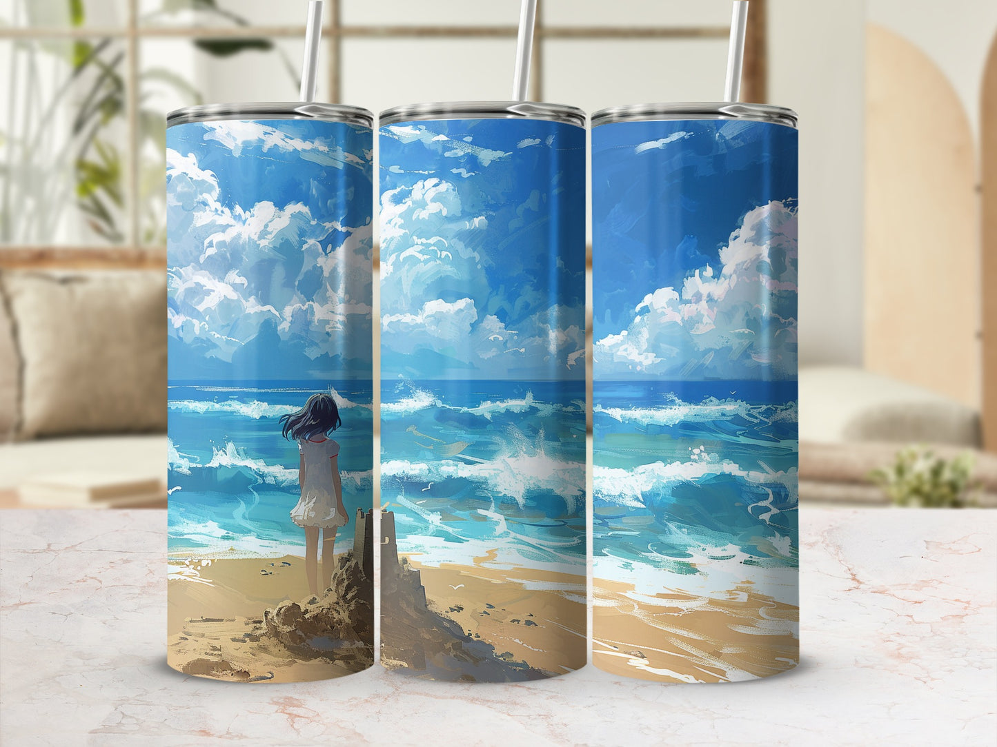 Girl Beach Ocean Waves Blue Sky Clouds Tumbler product type
Anime girl
Ocean art
Beach scene
Wave design
Blue sky
White clouds
Coastal view
Summer theme
Seaside art
Artistic tumbler
Water art
Character art
Horizon view
Cloudscape
Ocean waves
Sunny day
Aesthetic tumbler
Scenic view
Travel theme
Girl silhouette