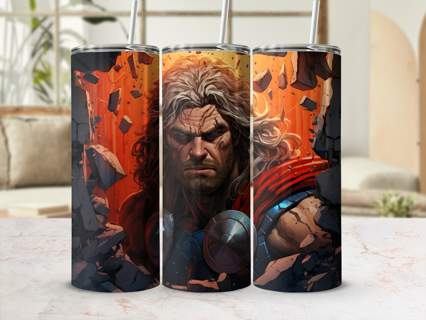 Intense Warrior Graphic Tall Stainless Steel Tumbler