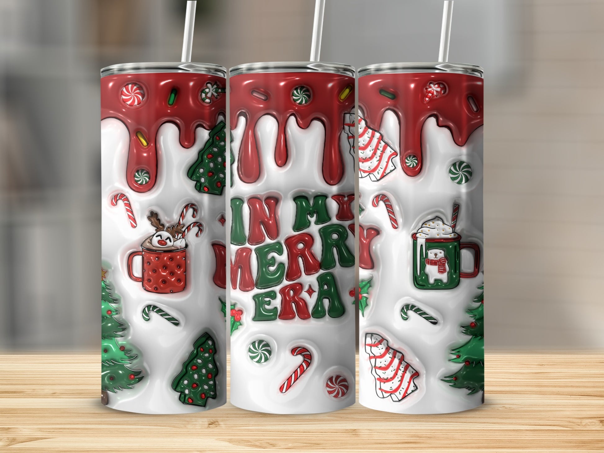 In My Merry Era Christmas Holiday Themed Tumbler