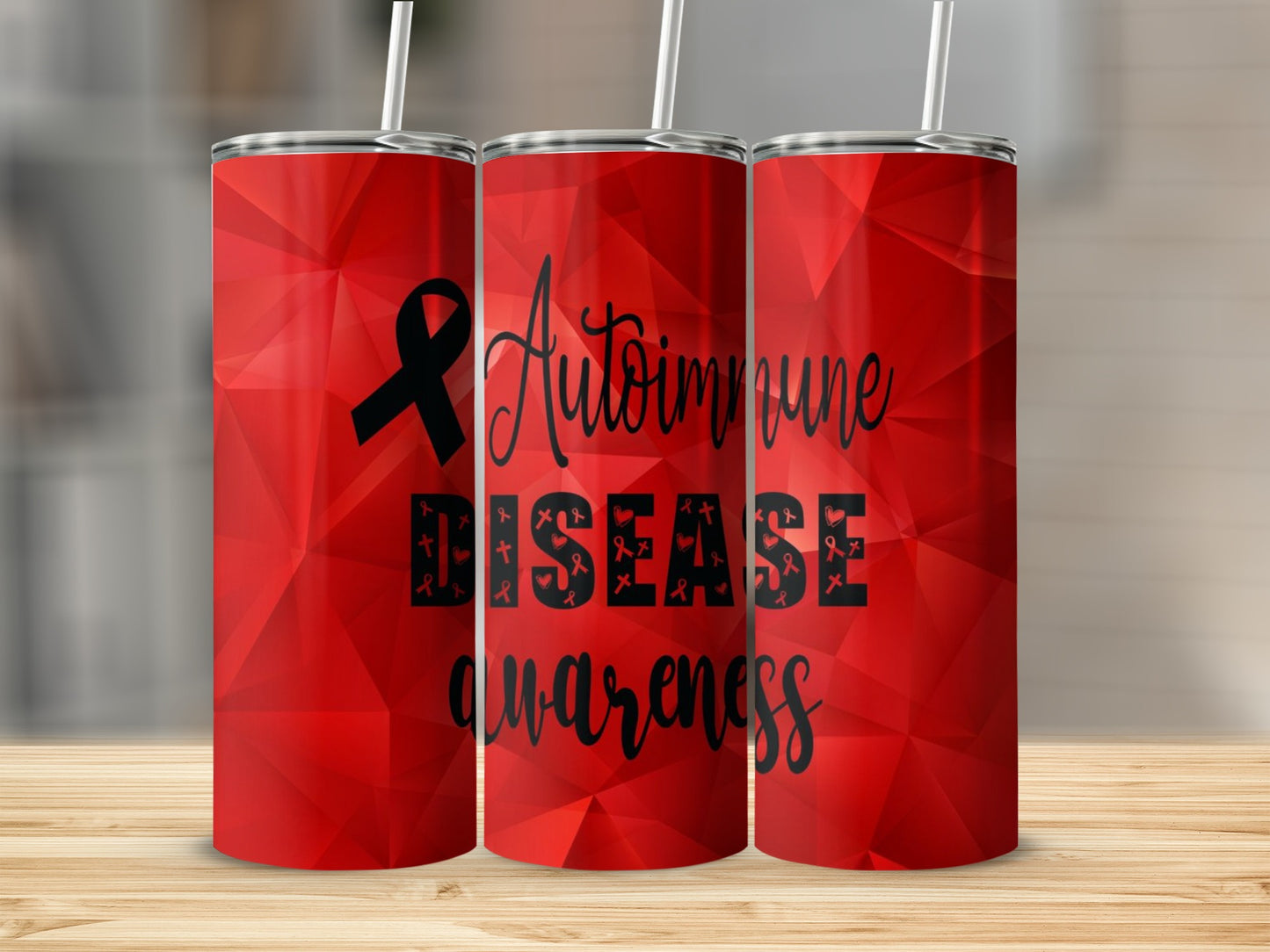 Autoimmune Disease Awareness Red Tumbler Cup