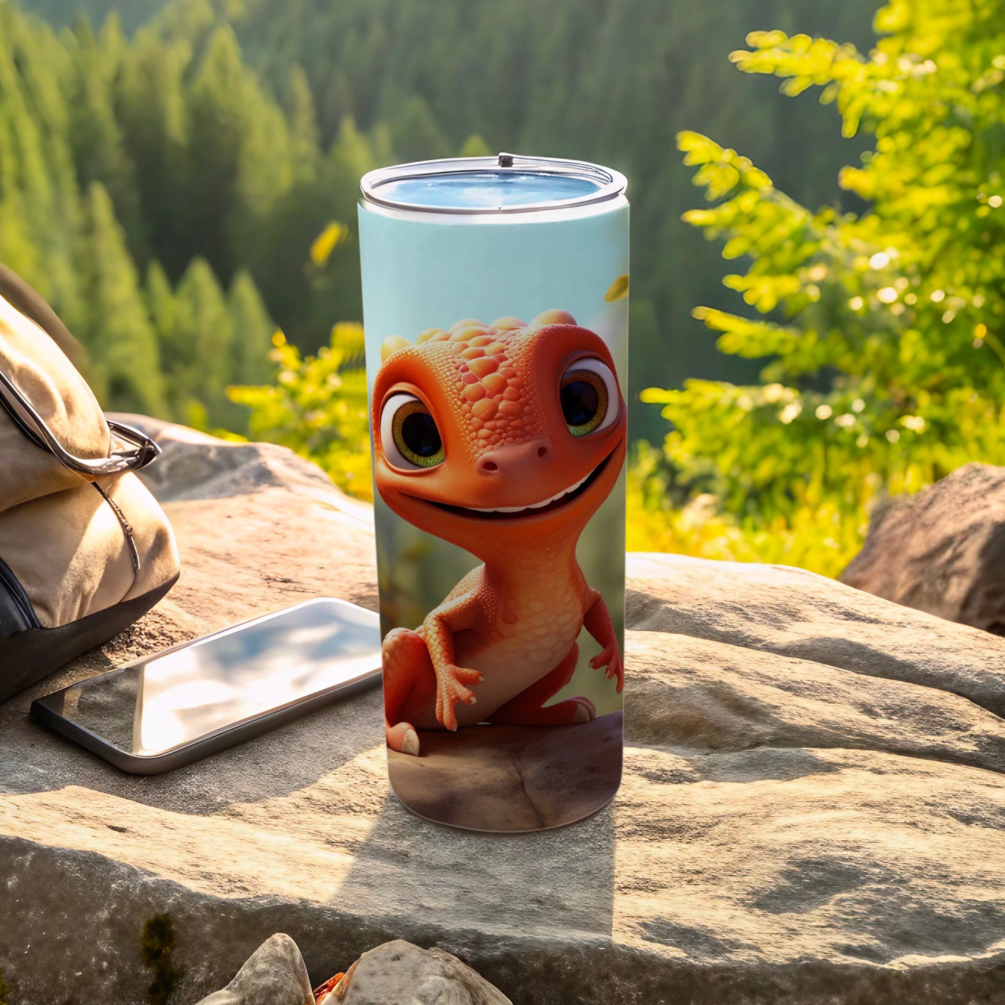 Cute Animated Lizard Travel Tumbler For Outdoor Adventures