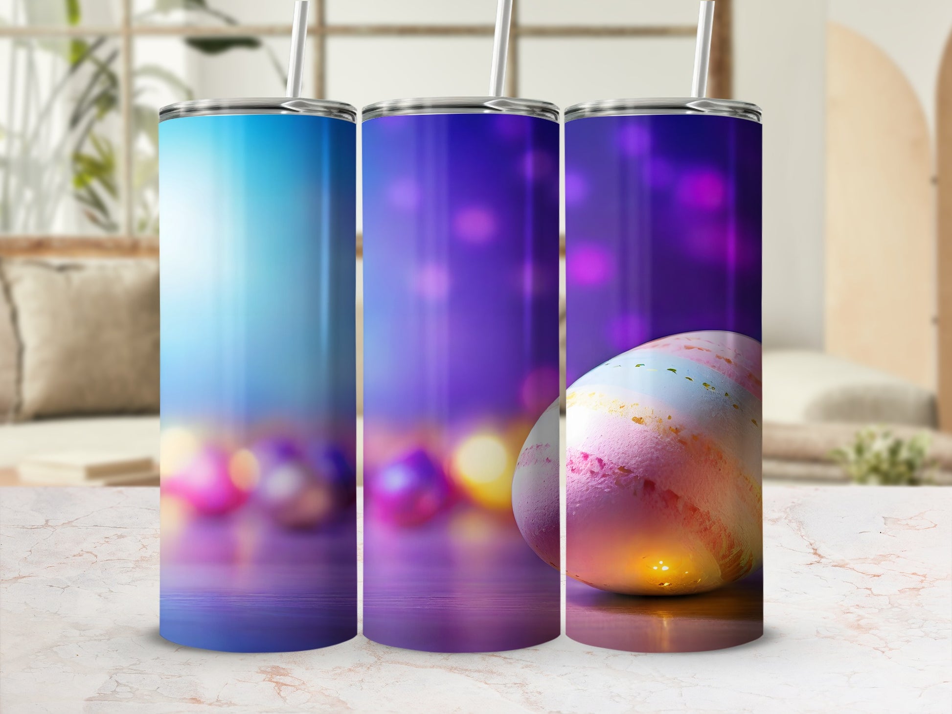 Blue Purple Bokeh Easter Egg Tumbler product type