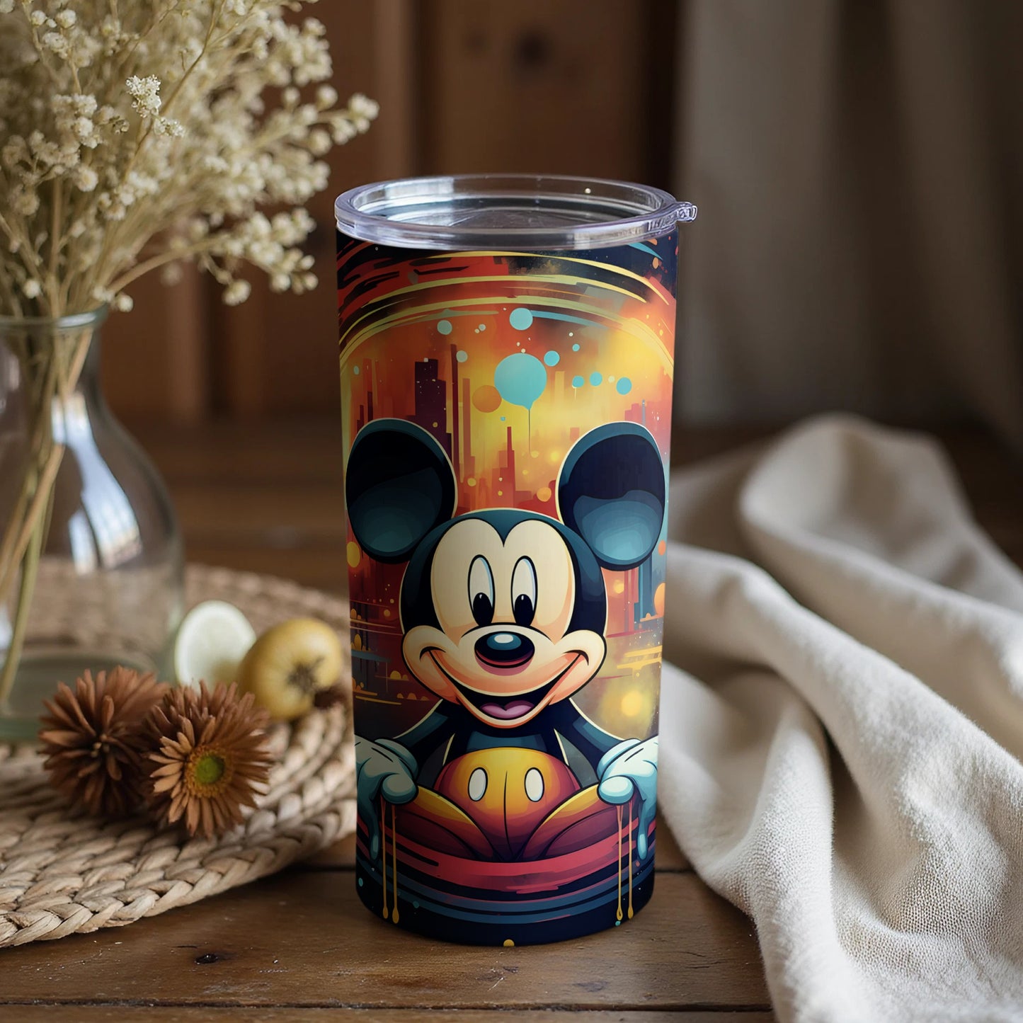 Vibrant Mickey Mouse Skyline Insulated Tumbler