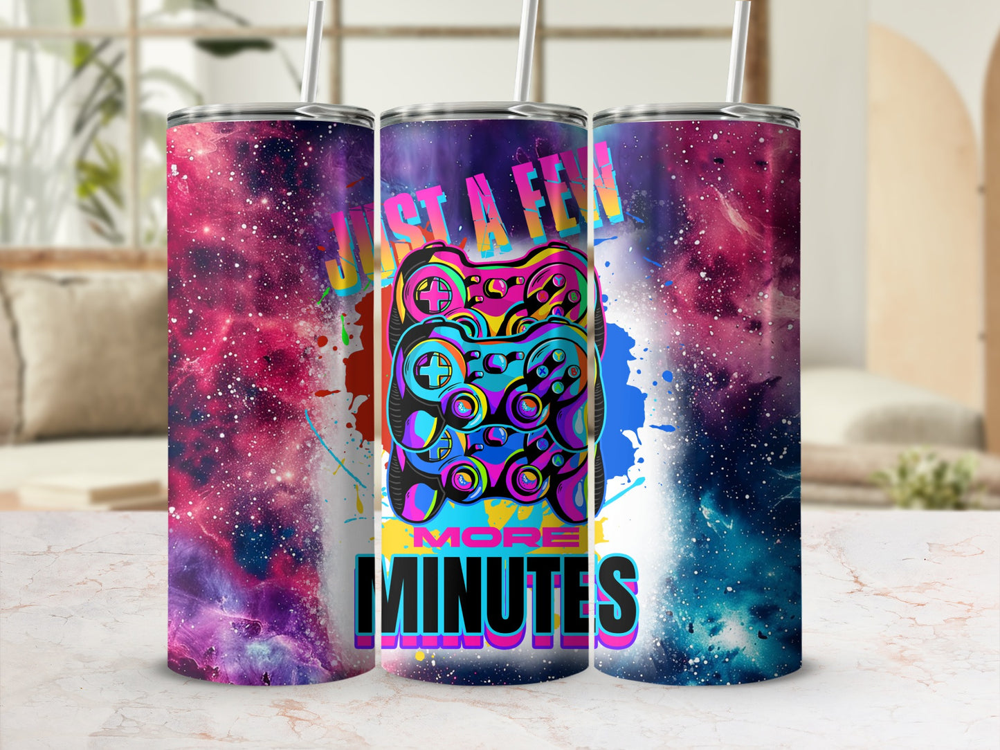 Just A Few More Minutes Space Themed Tumbler