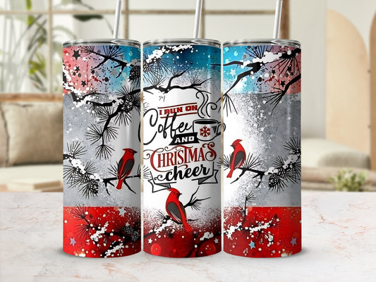 Festive Coffee and Christmas Cheer design tumbler