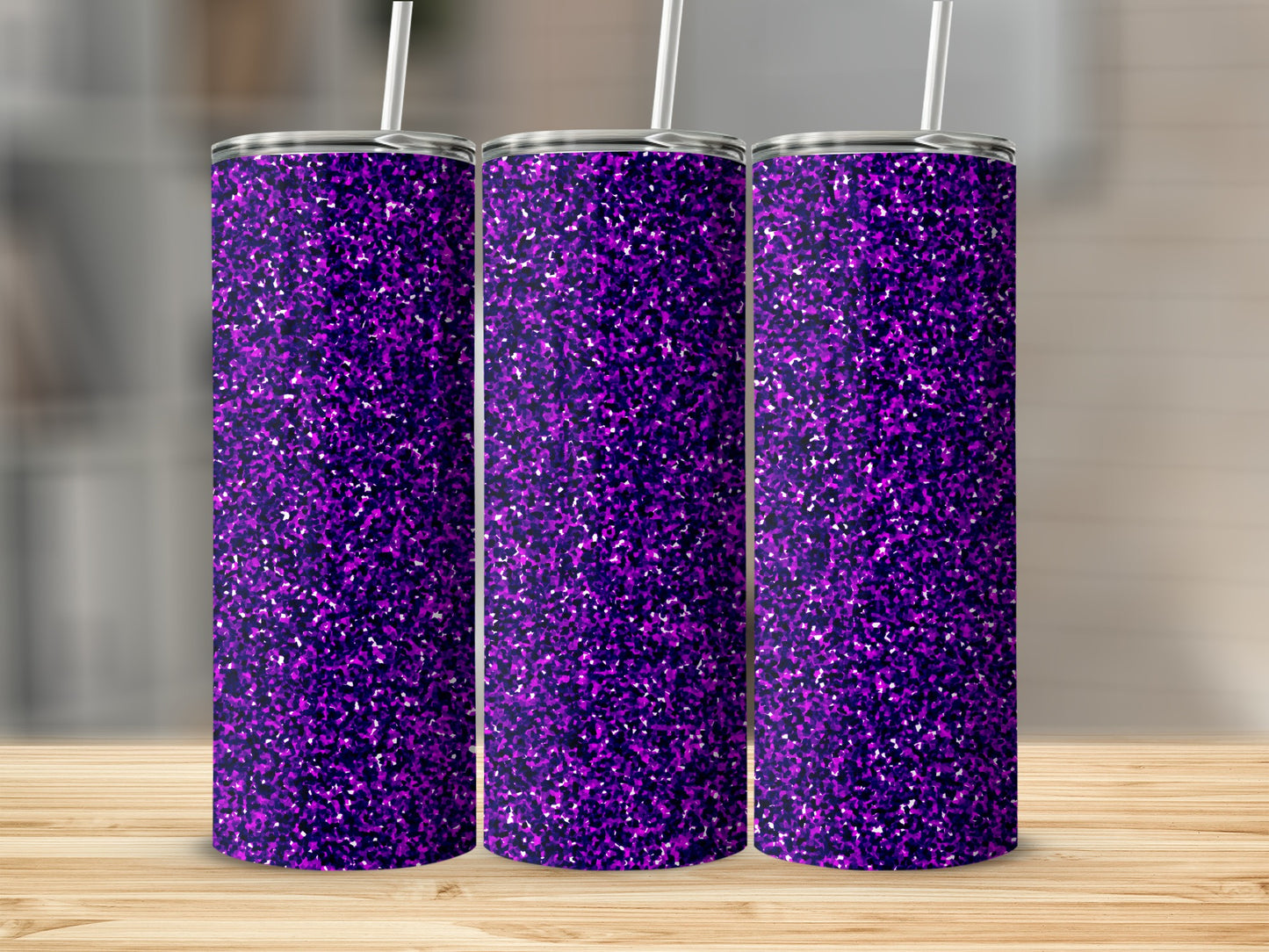 Glittering Purple Tumbler Sparkling Drinkware Product