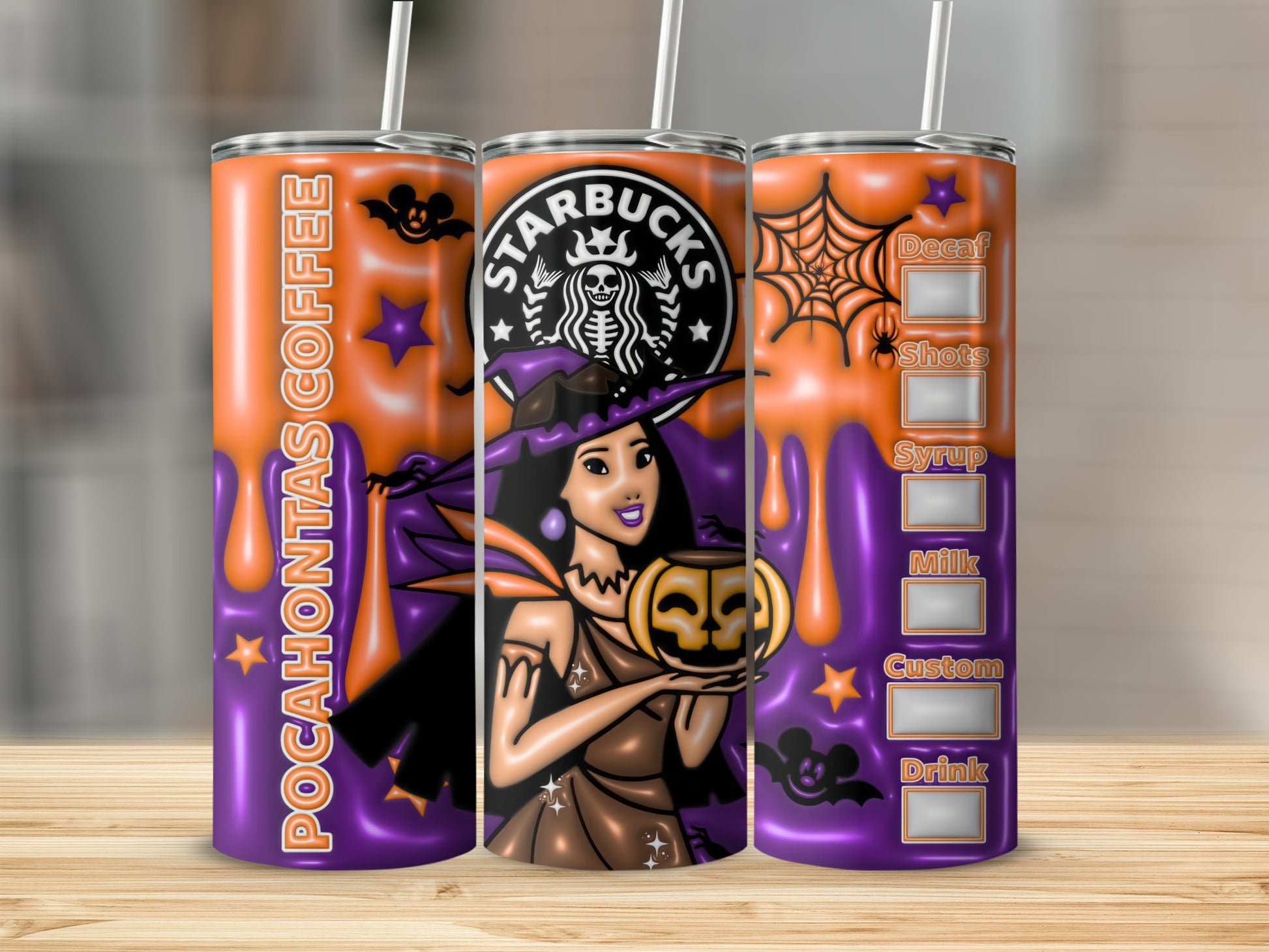 Pocahontas Coffee Halloween Theme Starbucks Tumbler