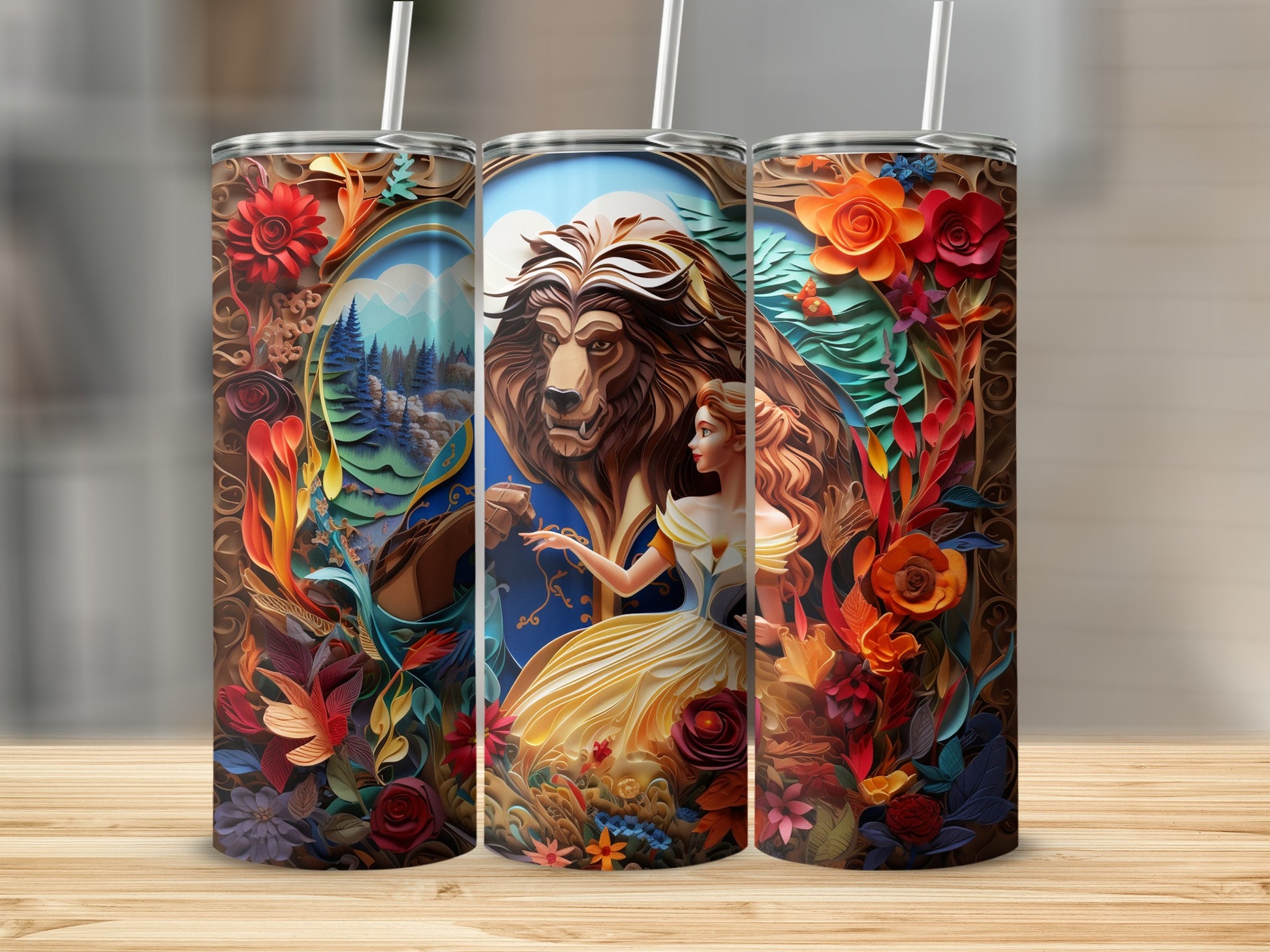 Enchanting Beauty and The Beast Inspired Tumblers